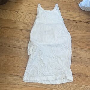 Lululemon White High Neck Ebb Tank